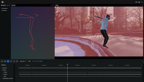 Screenshot of the Rerun viewer demoing the Human Pose Tracking example