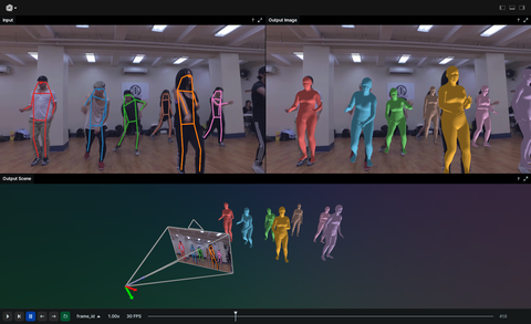 Screenshot of the Rerun viewer demoing the Decoupling Human and Camera Motion from Videos in the Wild example