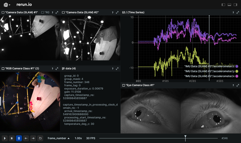 Screenshot of the Rerun viewer demoing the VRS Viewer example