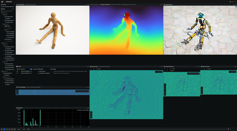 Screenshot of the Rerun viewer demoing the Depth guided stable diffusion example