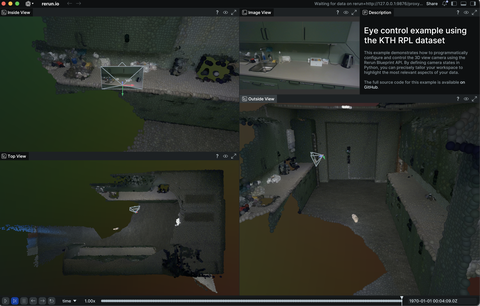 Screenshot of the Rerun viewer demoing the $Eye control example