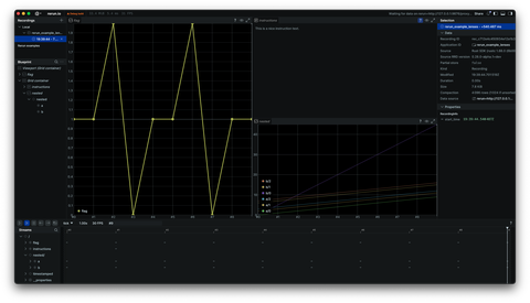Screenshot of the Rerun viewer demoing the $Lenses example example