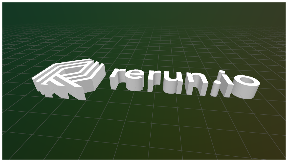 The same mesh shaded with computed flat normals, with its letters clearly visible