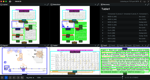 Screenshot of the Rerun viewer demoing the $PaddleOCR example