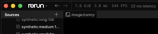 performance metrics in the top bar
