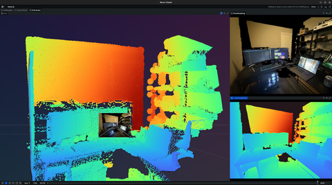 Screenshot of the Rerun viewer demoing the $VistaDream: sampling multiview consistent images for single-view scene reconstruction example