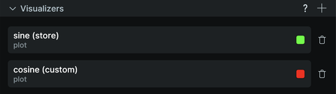 List of visualizer in view selection panel.